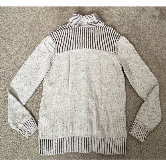 GUESS Los Angeles Mens Medium Shawl Collar Half Zip Sweater Cotton Knit Brown - Picture 2 of 14